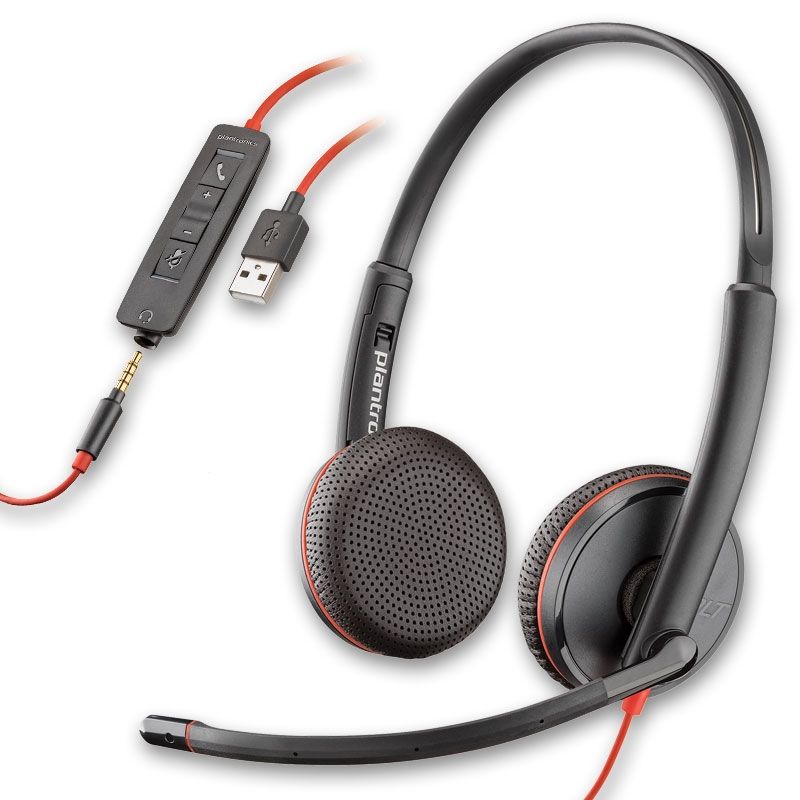 Plantronics Blackwire C3225 USB Stereo Headset - (‎209747-101) 