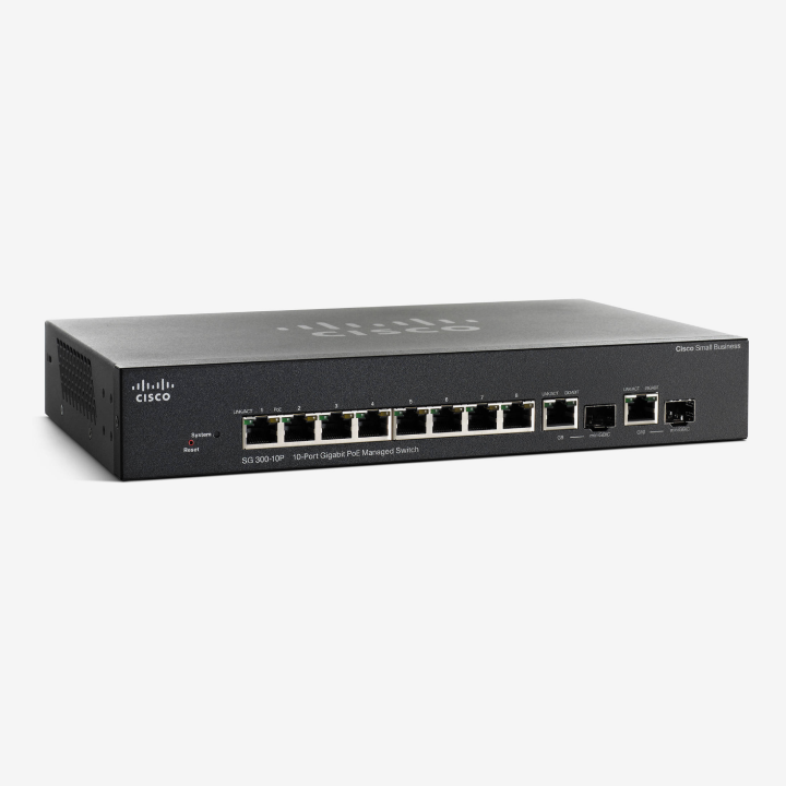Cisco SG300 10-Port Gigabit PoE Managed Switch - (SG300-10P)